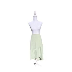 Lauren Conrad Skirt Women Large Sage Green Romantic Feminine Asymmetrical Ruffle
